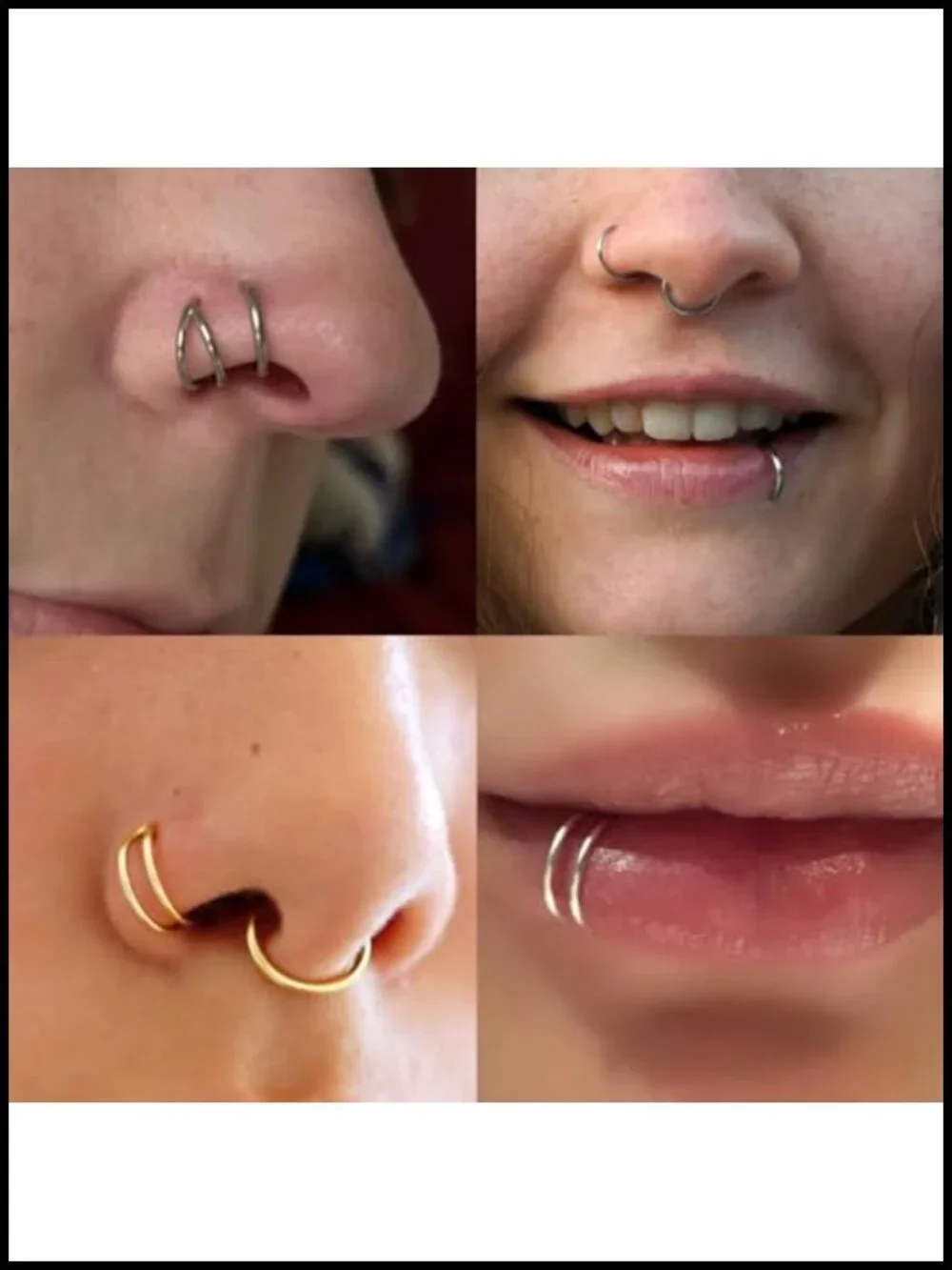 Titanium Nose Ring 2Pc Hinged Septum Clicker Hoop 18G 20G